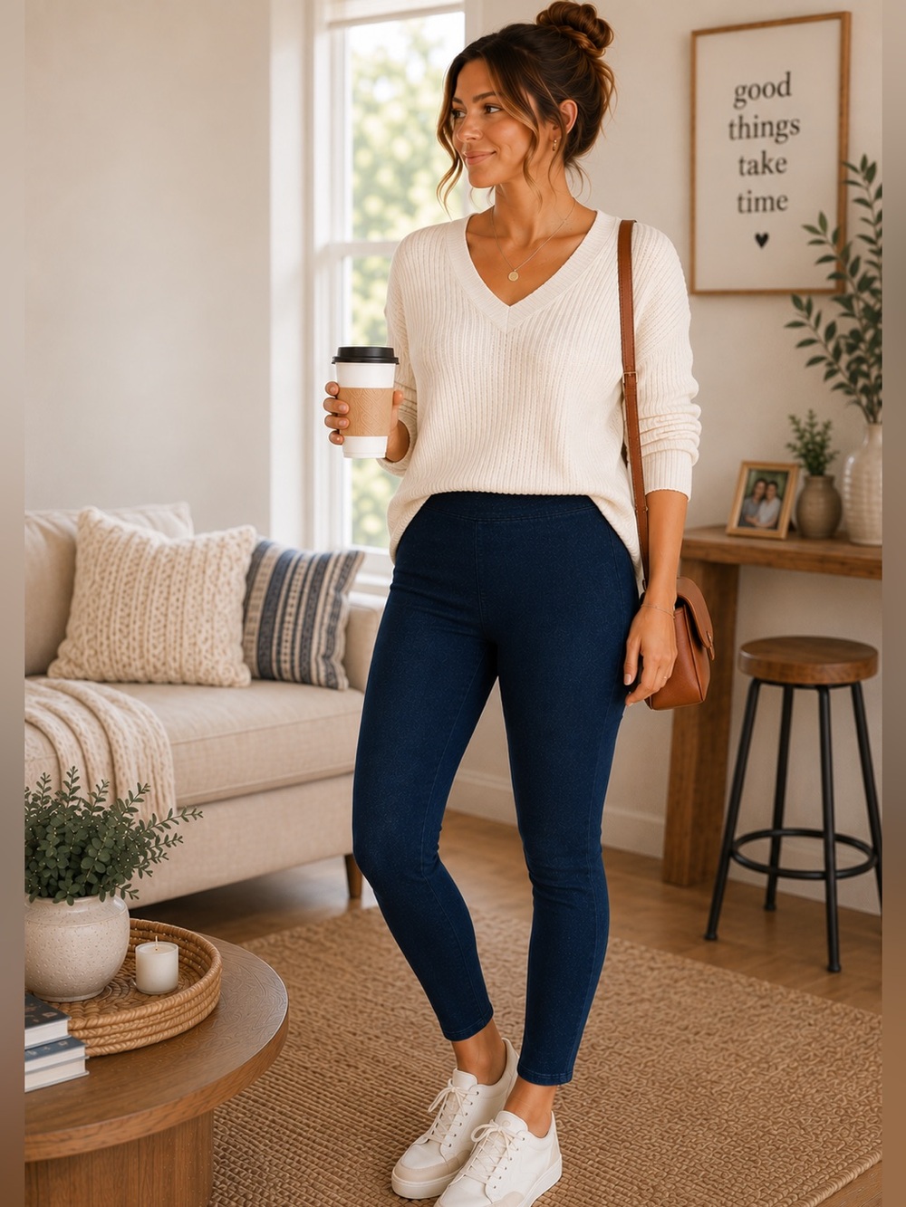 a new day High Rise Pull-On Skinny Ankle Jeggings Size 12/31 Dark Wash